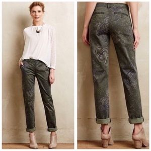 Anthropologie- Pilcro & The Letterpress 'Hyphen' Paisley Chinos size 28